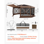 Charger l'image dans la visionneuse de galerie, Amocart Pop up Gazebo Screen Tent Camping Canopy Tent w/ Removable Top&Carry Bag Quick-Set&Bite-Proof Screen House Sun Shelter