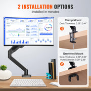 Charger l'image dans la visionneuse de galerie, Amocart Single/ Dual/ Triple Monitor Mount for Screens Gas Spring Monitor Arm Desk Mount with C-Clamp and Grommet Mounting Base