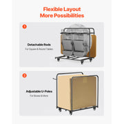 Charger l'image dans la visionneuse de galerie, Amocart 400 LBS Folding Chair Rack Cart with Swivel Casters fit 5 Tables+14 Chairs Storage Dolly Chair Holder for Party Hotel
