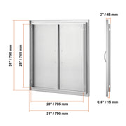 Bild in Galerie-Viewer laden, 【Premium】SucceBuy BBQ Access Door Double Outdoor Kitchen Stainless Steel Flush Mount Door for BBQ Island Grilling Station Outsid