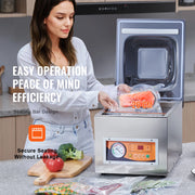 Charger l'image dans la visionneuse de galerie, Amocart DZ-260S Chamber Vacuum Sealer 260W Vacuum Packing Machine with 10.2"Sealing Length for Wet Foods Meats Home Kitchen Use