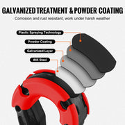 Bild in Galerie-Viewer laden, Amocart 2pcs 3/4" D-Ring Shackle U-Hook Loop Shackles with 7/8" Pin Isolators & Washers for Jeep Off Road Vehicle Recovery