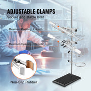Bild in Galerie-Viewer laden, Amocart Lab Stand Support Laboratory Retort 2 Sets Steel Lab Stand 23.6" Rod Includes Flask Clamps Burette Clamps&Cross Clamps