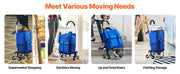 Bild in Galerie-Viewer laden, Amocart 36L Folding Shopping Cart Stair Climbing Handcart with Wheels & Oxford Cloth Bag Hand Truck for Grocery Laundry Storage