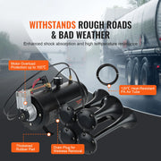 Bild in Galerie-Viewer laden, Amocart Train Horns Kit, 4 Trumpet Air Horn Kit, 150dB Train Horns for Pickup Trucks 12V 120 psi Air Compressor for Truck Train