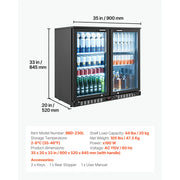 Charger l'image dans la visionneuse de galerie, Amocart 7.4/11.4 Cu. Ft Back Bar Cooler with LED Lighting Adjustable Shelves Low-E Glass Display Cooler for Beer Wine Drink