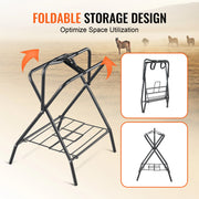 Charger l'image dans la visionneuse de galerie, SucceBuy Folding Saddle Rack 28 x 19 x 37.5 in Freestanding Horse Saddle Stand Steel Saddle Rack for English & Western Saddles