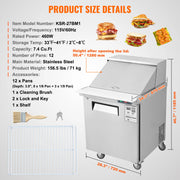 Load image into Gallery viewer, Amocart 28" Commercial Refrigerator Sandwich & Salad Prep Table 7.4 Cu. Ft Stainless Steel Refrigerated Food Prep Station