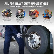 Bild in Galerie-Viewer laden, Amocart Air Impact Wrench Up to 2730 ft-lbs Reverse Torque Output 1inch Pneumatic Impact Gun for Repairs and Maintenance