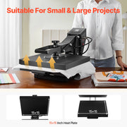 Charger l'image dans la visionneuse de galerie, Amocart 15x15 inch Heat Press Heat Press Machine Fast Even Heating High Pressure Digital Industrial-Quality Sublimation Printer