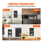 Charger l'image dans la visionneuse de galerie, Amocart No Tile Shower Niche 304 Stainless Steel Wall Inserted Niche Recessed Double Shelves for Shower Soap Storage Bathroom