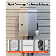 Charger l'image dans la visionneuse de galerie, Amocart Outdoor Electrical Box 20 x 16 x 8 in Stainless Steel Ventilated Electrical Enclosure with Thermostat and Fan, Rain Hood, Hinge Connection, Wall/Pole Mounted