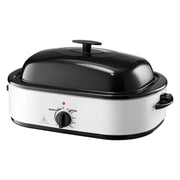 Bild in Galerie-Viewer laden, Amocart Electric Roaster Oven 24 QT Turkey Roaster Oven with Self-Basting Lid 1450W Roaster Oven Defrost&Warm Function black