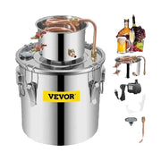 Bild in Galerie-Viewer laden, Amocart 3 5 8 Gal Distiller Moonshine Alcohol Brew Water Wine Essential Oil Brewing Kit Stainless Copper with Pump for Home DIY