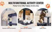 Bild in Galerie-Viewer laden, Amocart Cat Tree for Indoor Cats Cat Tower with Cat Condo Sisal Scratching Post HammockTop Perch Jumping Platforms Dark Grey