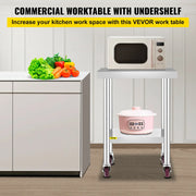 Bild in Galerie-Viewer laden, Amocart Stainless Steel Kitchen Worktable shelves Commercial Work Bench Table with Caster Wheels for Home Restaurant Storage