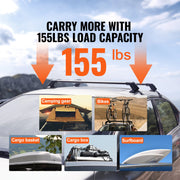 Bild in Galerie-Viewer laden, Amocart 155LBS Roof Rack Crossbar Adjustable Aliuminum Roof Rail Crossbar Retractable Baggage Luggage Carrier Top Roof Crossbar