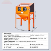 Bild in Galerie-Viewer laden, Amocart Sandblasting Cabinet 25/40/60 Gallon Portable Benchtop Sand Blaster with Blasting Gun Nozzles for Paint Stain Rust