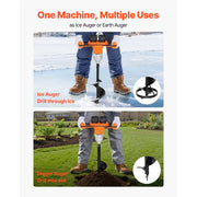 Charger l'image dans la visionneuse de galerie, Amocart Electric Ice Auger Cold-Resistant 2 in 1 Cordless Ice Fishing Augers and Earth Auger with 8" Ices & Earth Drill Bit
