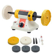 Charger l'image dans la visionneuse de galerie, Amocart Bench Buffer Polisher 1/2HP 0 to 8000RPM with 2PCS4" Cotton Wheel 3PCS 3" Abrasive Fiber Wheels Compound for Metal Wood