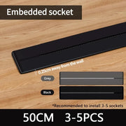 Charger l'image dans la visionneuse de galerie, Wall power rail socket, kitchen aluminum expansion socket 40cm 50cm, built-in socket on countertop