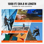 Bild in Galerie-Viewer laden, Amocart 3/16 in 250/1000ft Nylon Cord 32-Strand Design Multi-Purpose Rope for Outdoor Adventures Tree Work Emergency Situation