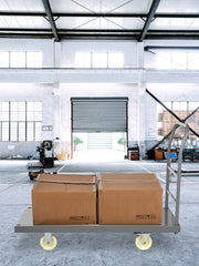 Bild in Galerie-Viewer laden, Amocart Platform Truck 2000lbs Capacity Steel flatbed Tool Cart 47" x 24" x 32" Flat Dolly Hand Trucks with 5" Nylon Casters