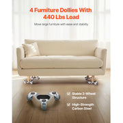 Bild in Galerie-Viewer laden, Amocart 4pcs Furniture Dolly Movers with Triangle Swivel Caster & 3 Wheels Fridge Lift Mover Tool Set for Home Appliances Sofa