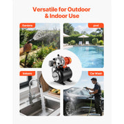 Charger l'image dans la visionneuse de galerie, Amocart 1HP/1.6 HP Shallow Well Pump with Pressure Tank 120V Stainless 5-Gal Tank 20/40 PSI Pressure Switch for Home Garden