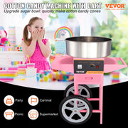 Charger l'image dans la visionneuse de galerie, Amocart Electric Cotton Candy Machine with Cart 1000W Commercial Floss Maker with Stainless Steel Bowl Sugar Scoop