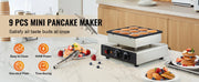 Bild in Galerie-Viewer laden, Amocart Dutch Pancake Maker 9PCS Diameter Dorayaki Baker Machine Commercial Electric Poffertjes Grill Non-stick Stainless Steel