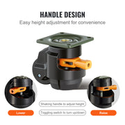 Bild in Galerie-Viewer laden, Amocart 4 Pcs Leveling Casters Heavy Duty Swivel Caster Wheels with Handle Design Height Adjustable Feet for Workbench Machine