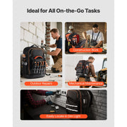 Charger l'image dans la visionneuse de galerie, Amocart 65 Pockets Tool Bag Tool Backpack with Molded Base Electrician Jobsite Back Pack for Repairman Tools Storage Organizer
