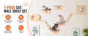 Bild in Galerie-Viewer laden, SucceBuy Wall Mounted Cat Shelves Cat Wall Shelves and Perches with Jumping Boards Hammocks & Cat Tree Cat Furniture and Shelves