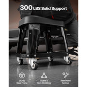 Bild in Galerie-Viewer laden, Amocart Mechanic Stool 300lbs Garage Seat with Wheels 360° Swivel Rolling Workshop Stool with Tool Tray for Garage, Shop Repair
