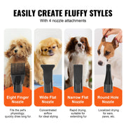 Bild in Galerie-Viewer laden, Amocart 2000W/2.7HP Dog Blow Dryer Adjustable Speed Temperature Control with 4 Nozzle and Extendable Hose for Pet Hair Grooming