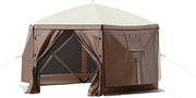 Charger l'image dans la visionneuse de galerie, Amocart Pop-up Camping Gazebo Camping Canopy Shelter 6 Sided 12' x 12' / 10' x 10' Sun Shade Tents & Canopies Camping & Hiking