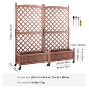 Charger l'image dans la visionneuse de galerie, Amocart Wood Planter with Trellis Outdoor Raised Garden Bed with Drainage Holesfor Vine Climbing Plants Flowers in Garden