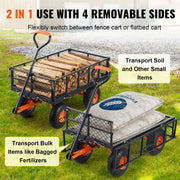 Bild in Galerie-Viewer laden, Amocart Garden Cart Sturdy Metal Utility Wagon with Simple Assembly Versatile Dump Cart Wheelbarrow with 400/880lbs Capacity