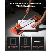 Load image into Gallery viewer, Amocart 17-Inch Manual Tile Cutter for Wall & Polished Tiles Double Rails for Precise Cutting Tungsten Carbide Wheel Precise
