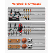 Bild in Galerie-Viewer laden, Amocart 8x4ft White/Grey Slat Wall Paneling PVC Garage Slatwall with Accessories Adjustable Tool Storage Panel Fits for Display