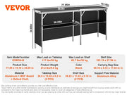 Load image into Gallery viewer, Amocart Folding Portable Bar Table Tradeshow Podium Table for Party Picnic Exhibition Include Carrying Case Storage Shelf Skirt