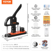 Bild in Galerie-Viewer laden, Amocart Button Maker 25/32/58 Pin Maker with Button Parts Ergonomic Arc Handle Punch Press Kit Button Maker Machine