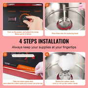 Bild in Galerie-Viewer laden, 【Premium】Amocart Electric Cotton Candy hine Candy Floss Maker Commercial Cotton Candy hine Stainless Steel Bowl and Sugar Sco