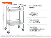 Load image into Gallery viewer, Amocart Lab Trolley 3-Layer Rolling Cart Metal Mobile Trolley 220 lbs Weight Capacity for Lab Clinic Beauty and Salon