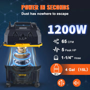 Charger l'image dans la visionneuse de galerie, SucceBuy Portable Wet and Dry Vacuum Cleaner 15L For Car & Home Appliance 1200W Power Strong Suction Vacuum Cleaner & Air Blower