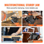 Charger l'image dans la visionneuse de galerie, Amocart Bench Vise 4.5" 6" 6.5" Multipurpose, Swivel Base & Anvil Heavy Duty Cast Iron for Drilling, Conduit Cutting, Sanding