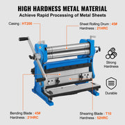 Charger l'image dans la visionneuse de galerie, Amocart Sheet Metal Brake 12inch 3-In-1 Combination 20-Gauge Capacity Shear Press Brake 90° Max Angle for Shear Bending Rolling