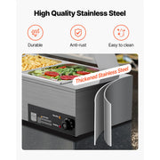 Bild in Galerie-Viewer laden, Amocart Commercial Food Warmer Electric Stainless Steel Steam Food Warmer with Glass Cover Countertop Buffet Bain Marie w/ Soup