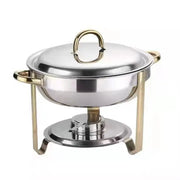 Charger l'image dans la visionneuse de galerie, Amocart 4 Pack Chafing Dish Buffet Set Stainless Steel Chafer w/4 Full Size Pan Round Catering Warmer Server for Party Banquets